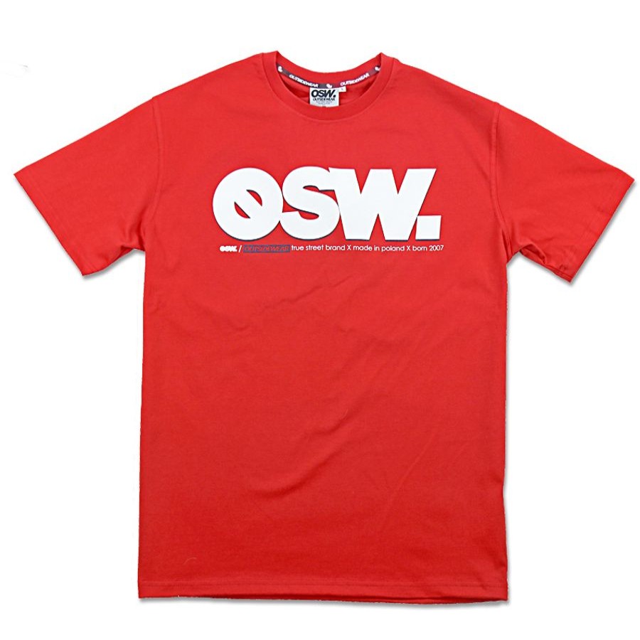 Outsidewear Outsidewear T-Shirty | T-Shirt "Osw." Czerwony